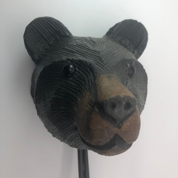 Wood Bear Head Coat Hanger Lodge Rustic Cabin - Picture 2 of 6